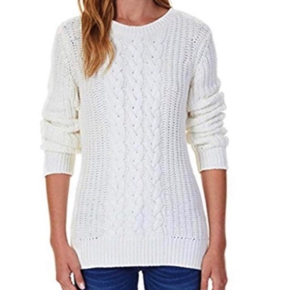 Nautical Cable Knit Sweater Ivory